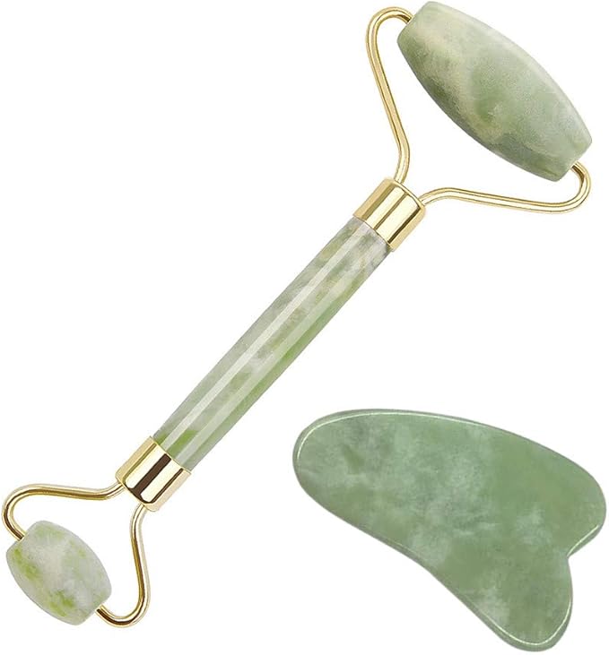 BAIMEI Jade Face Roller & Gua Sha Set